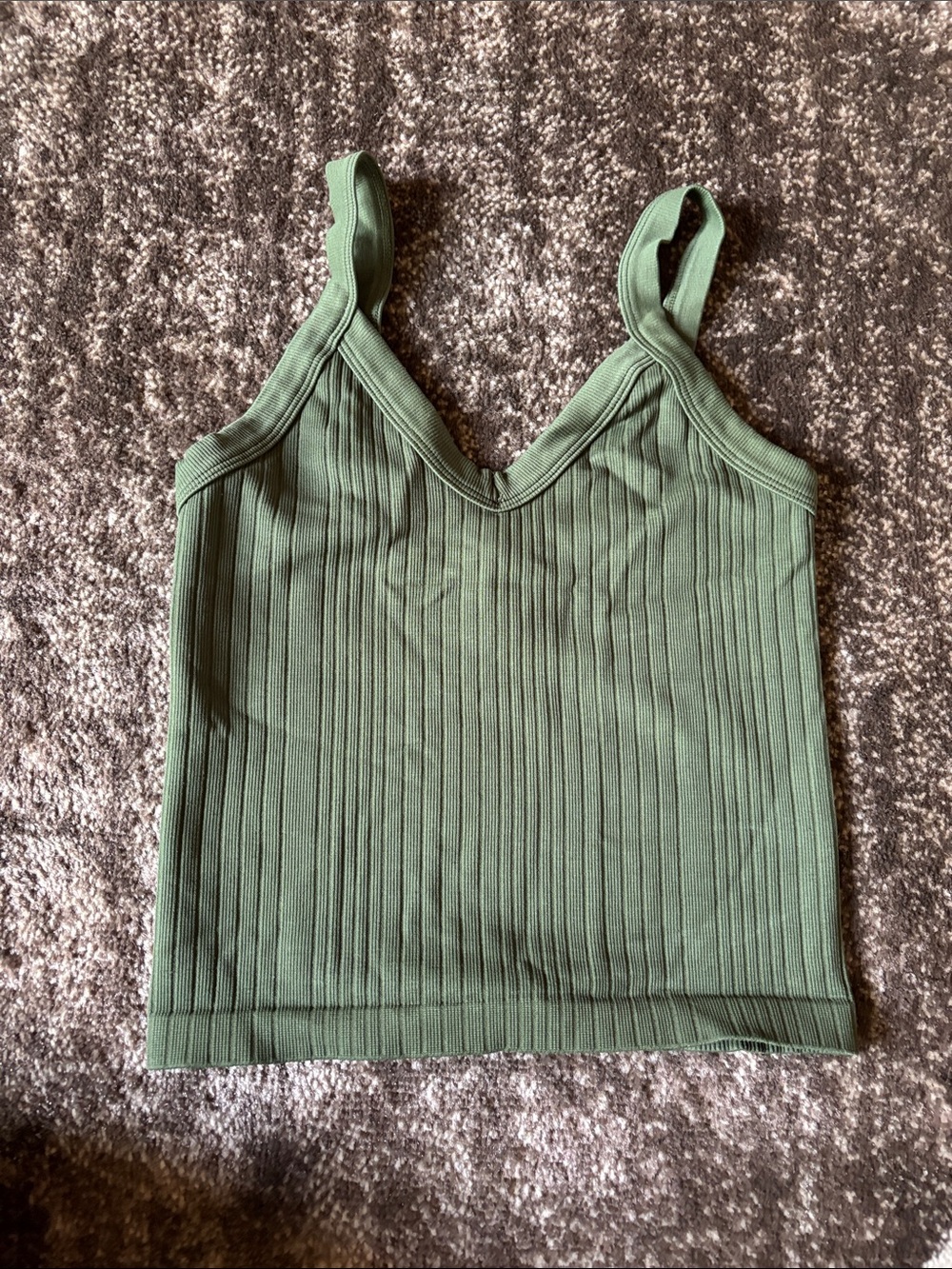 Nikibiki Olive Ribbed V-Neck Cami Tank